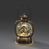 Vianon dekorcia Lamp guat s betlehemom, 1 tepl biela LED, vodn npl, efekt sneenia
