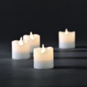 Dekorcia Mal svieky 4ks, voskov, 4 LED, s batriou, biele