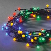 Vianočné osvetlenie vonkajšie, 160 LED-guličky 10mm, 8 funkcií, 12.70m + 5m prívod, farebné
