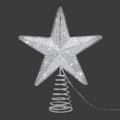 Vianočná dekorácia Hviezda na vrchol stromčeka, 15 LED,  ?18cm, časovač, studená biela
